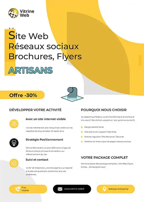 Vitrine Web : mise en ligne de site web pour les artisans